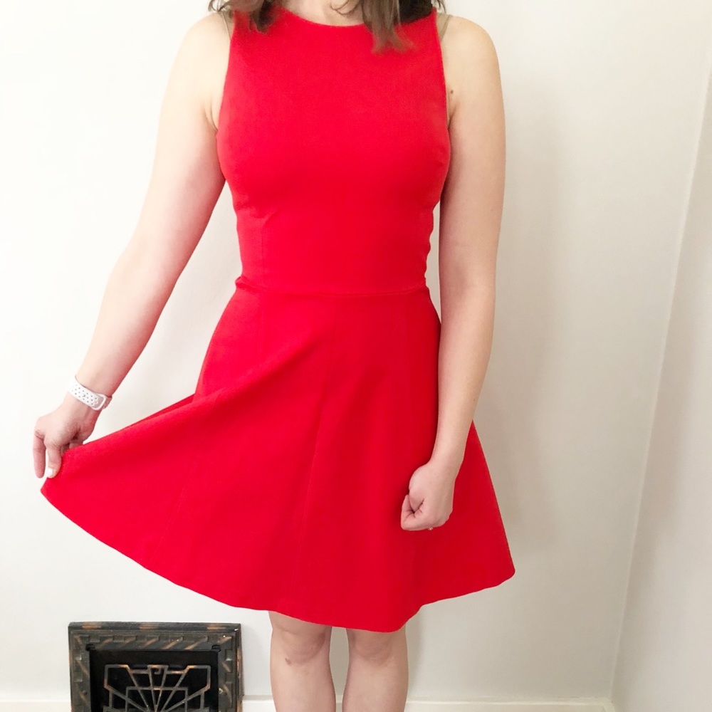 Banana Republic Size 4 Red Fit and Flare Dress